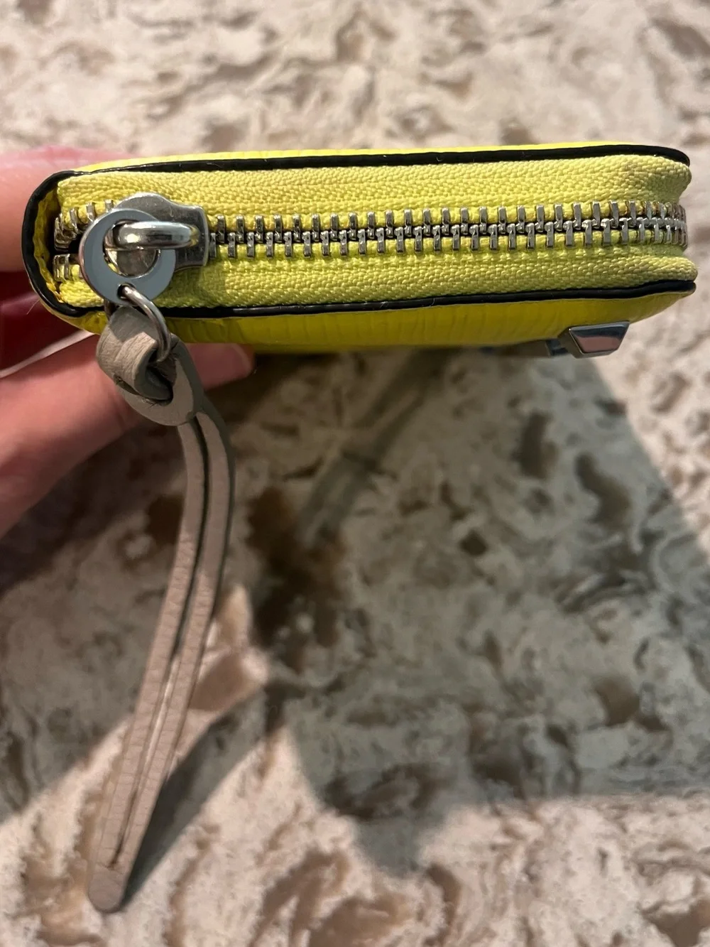Rebecca Minkoff Bright Yellow Textured Zip Wristlet Wallet